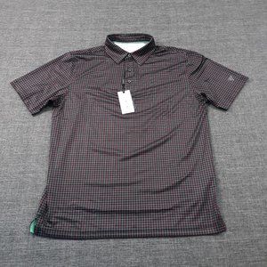 Maelreg Polo Shirt Mens Size Medium Golf Performance‎ Black Check